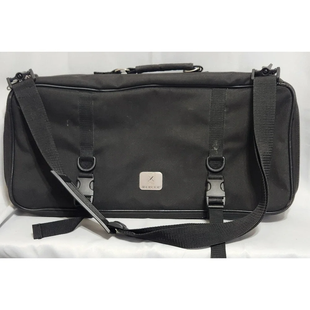 Mercer Culinary Knife Black Nylon Chef Cutlery Case Shoulder Strap 3 compartment